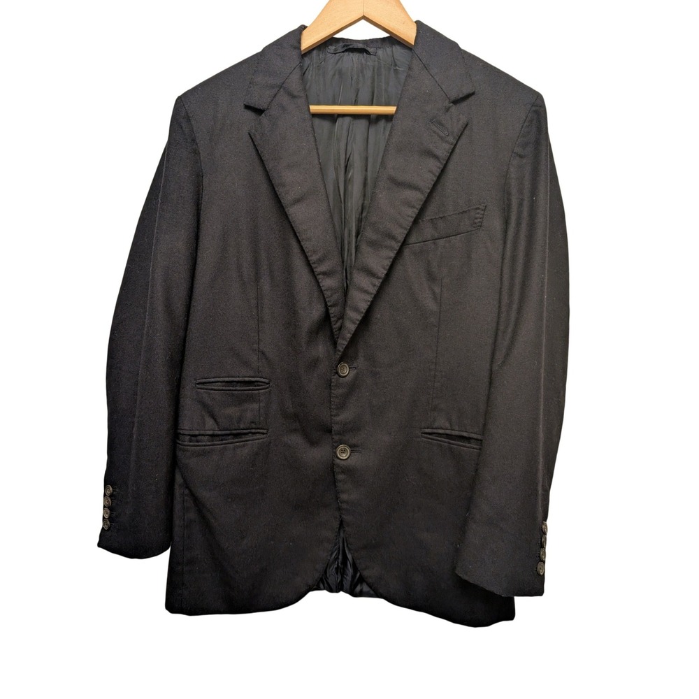 Thom Sweeney Sample Two Button Wool Blend Blazer Sport Coat‎ Jacket Navy